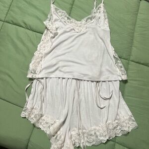 Victoria's Secret White Lace Pajama Set